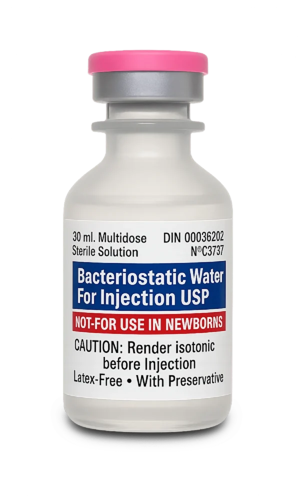 Bacteriostatic Water 30 ml Peptivia Lab – eau bactériostatique pour reconstitution, usage recherche.